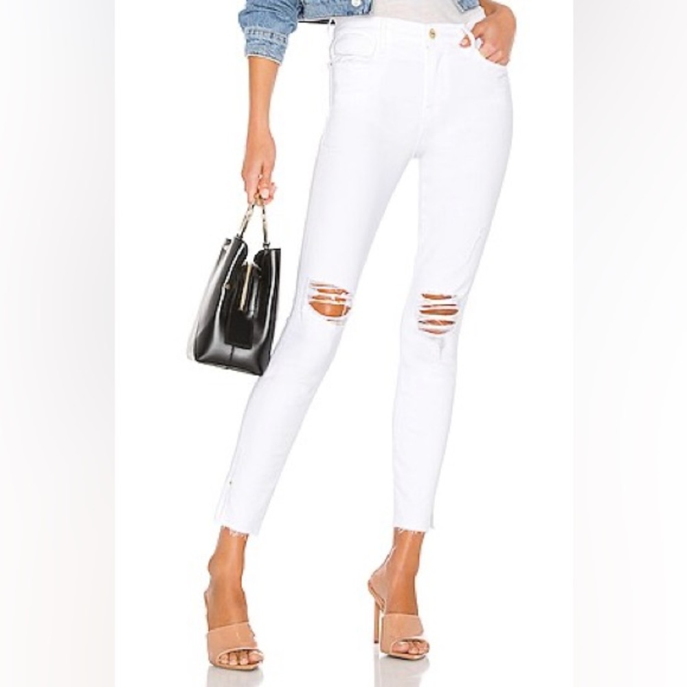 FRAME Le High Skinny‎ Crop in Blanc Transit Size 28